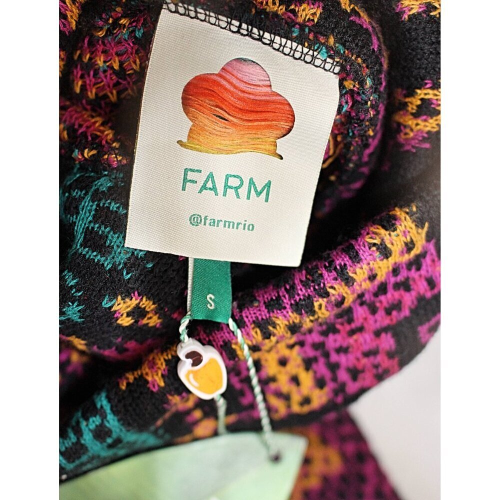 New w/Tags - Farm Rio Yawanawa Stripe Midi Sweater Dress, Sml Oversize - Picture 5 of 11